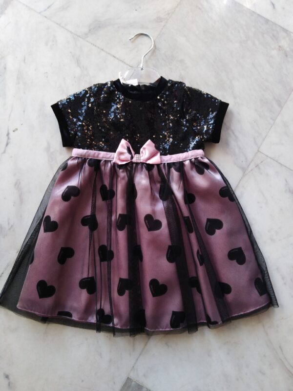 Φόρεμα μαύρο-ροζ με παγιέτες κωδικός 12026361