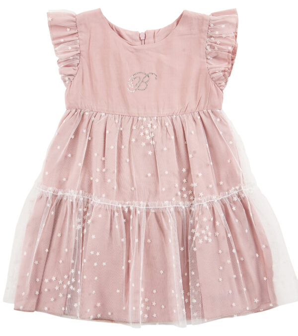 Φόρεμα ροζ με λευκό.Κωδικός 12116383