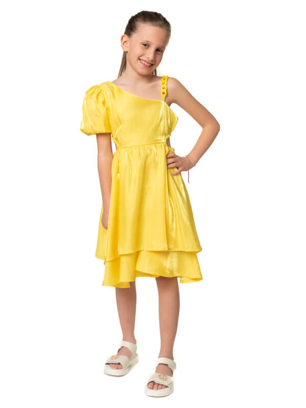 Φόρεμα ένα; ώμος κίτρινο. Κωδικός 3596