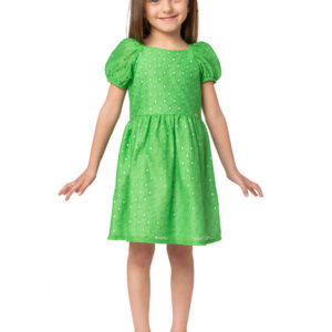 Φορεματάκι σε πράσινο βαμβακερό. Κωδικός 3612