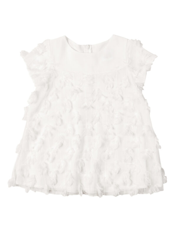 Φόρεμα λευκό δίχτυ φουντάκι .Κωδικός 3602