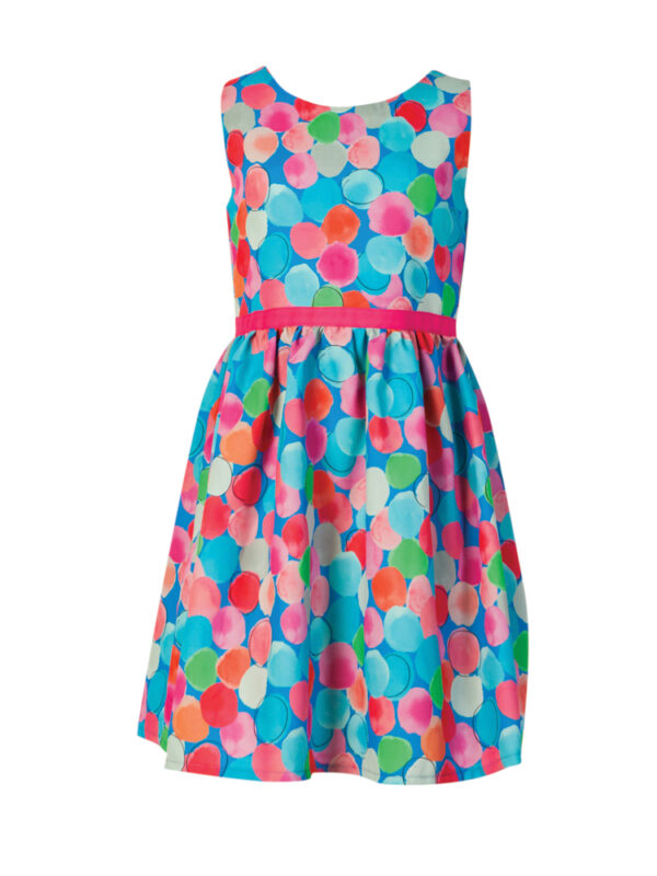 Φόρεμα αμάνικο με πολύχρωμους κύκλους. Κωδικός 3504