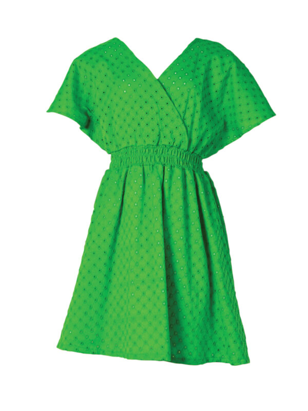 Φόρεμα κρουαζέ  σε πράσινο .Κωδικός 3592